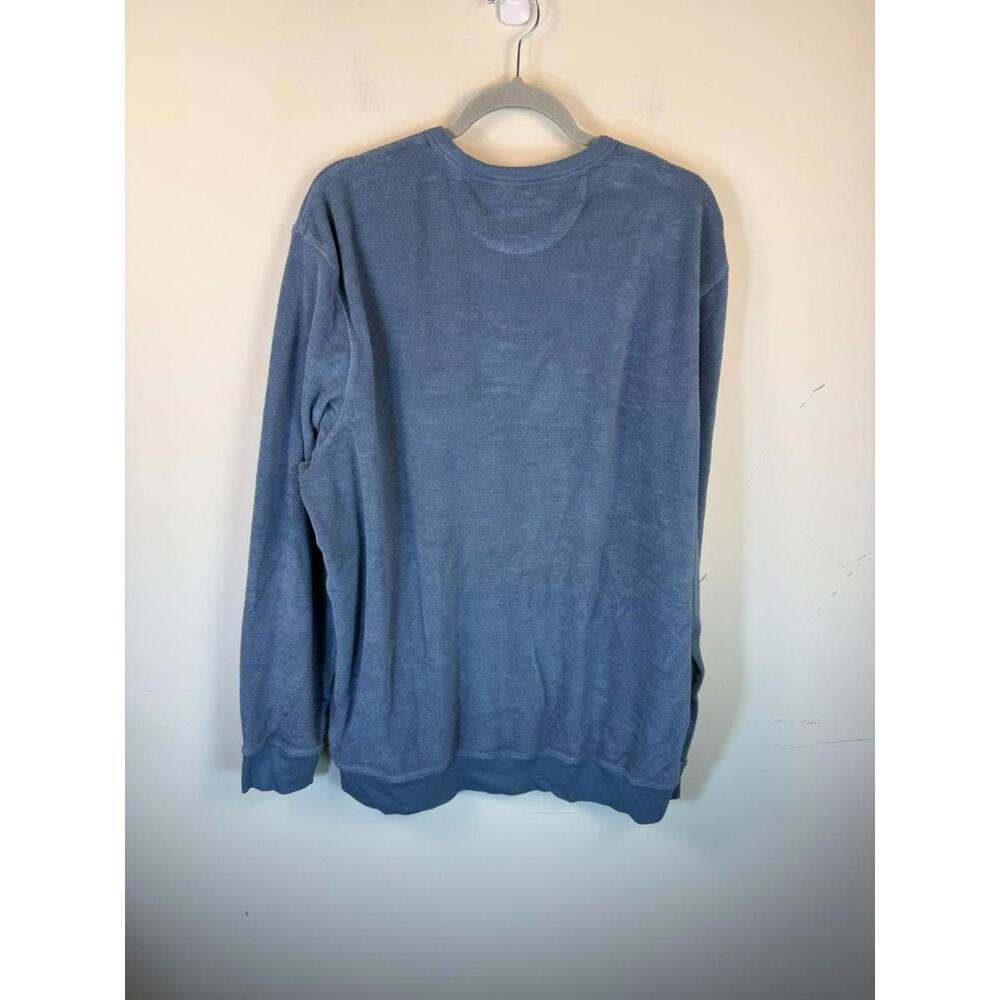 Faherty Cabana Blue Stripe Terry Cloth Crewneck Sweatshirt XXL - Picture 3 of 7